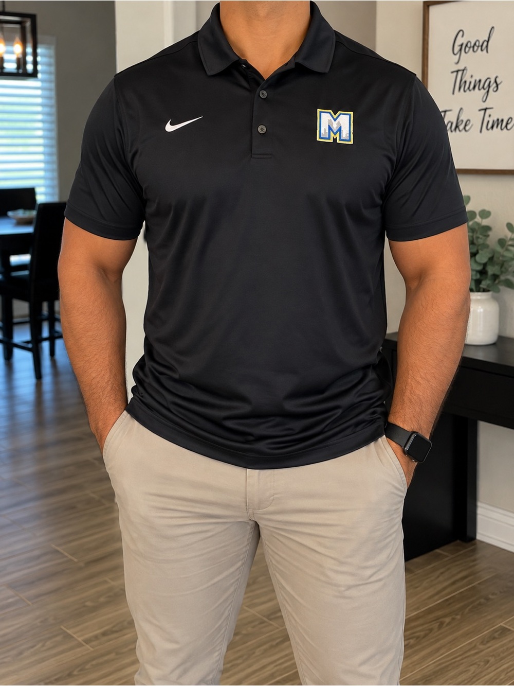 Nike Black Men’s Performance Polo with M Patch